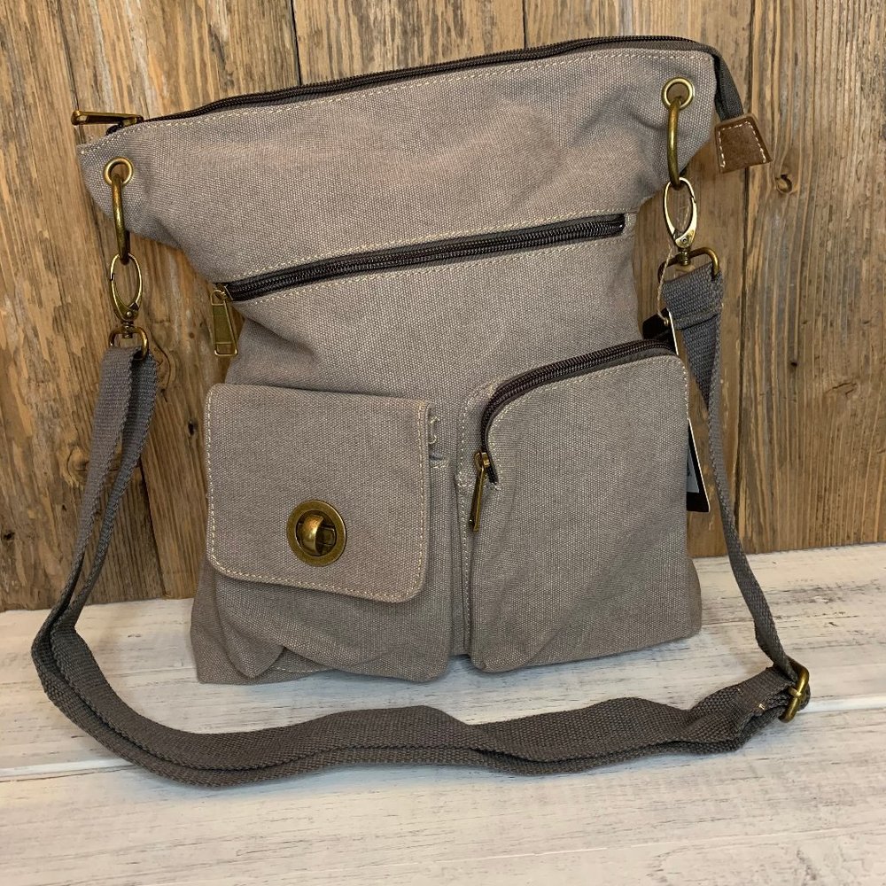 NWT Canvas Crossbody Bag - Lots of pockets!